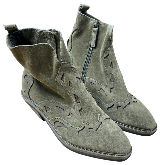 Kelsi Dagger Brooklyn Cliff Olive Green Western Style Bootie Women's Sz 6.5 NWOB - Picture 1 of 8